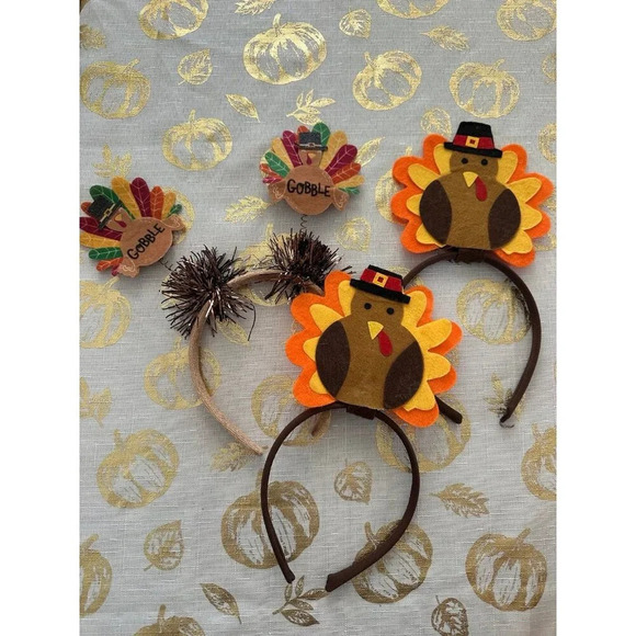Three piece adult headband, turkey Thanksgiving hair accessories - Picture 1 of 8